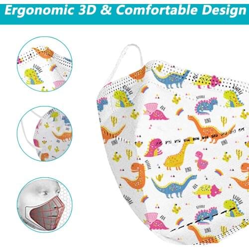 10/50pc Child Kids Protection Masks Cartoon Design 5-layer Antidust Face Mouth Masks Adjust 3d Filter Masks Party Decoration