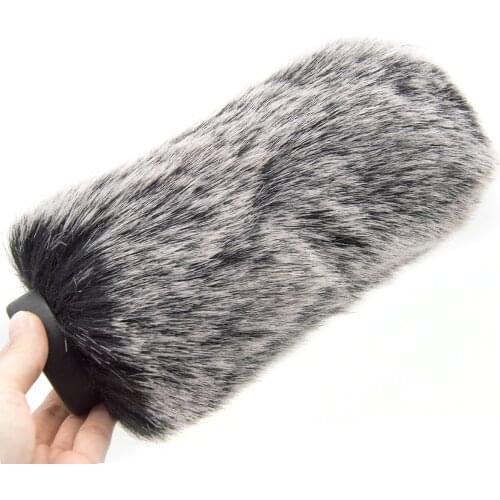Coolvox Camera Microphone Fur Windscreen Furry Wind Shield Protection for Outdoor Interview Mic Cover Equipment 18cm