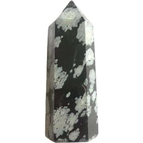 Natural quartz tower crystal healing stones Snowflake obsidian points for Home Decoration