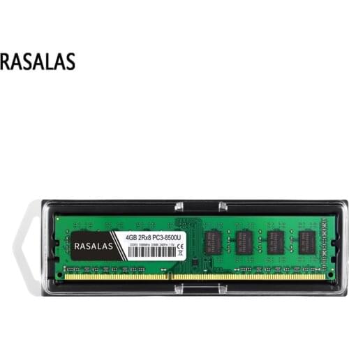 Rasalas 4GB 2G 2Rx8 PC3-8500U DDR3 1066Mhz 1.5 V 240Pin No-Ecc DIMM Desktop PC RAM Fully compatible Memory