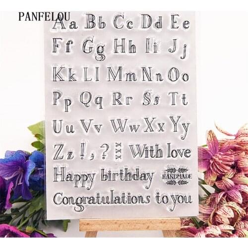 PANFELOU Case letter Transparent Silicone Rubber Clear Stamps cartoon for Scrapbooking/DIY Easter wedding New year album