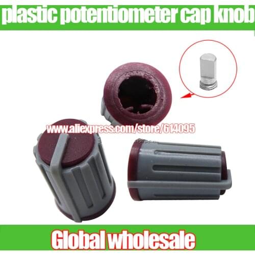 50pcs plastic knob 12 * 18.5MM plastic potentiometer cap knob encoder cap Axle half D-type hole
