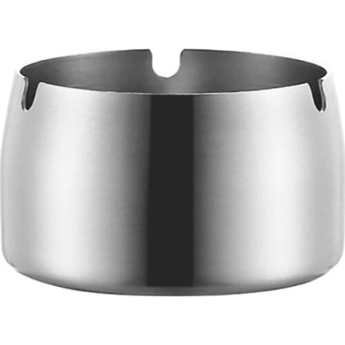 Practical Smoke Ash Holder Portable Durable Round Three Notches Stainless Steel Heat-resistant Smoke Ashtray for Home cenicero