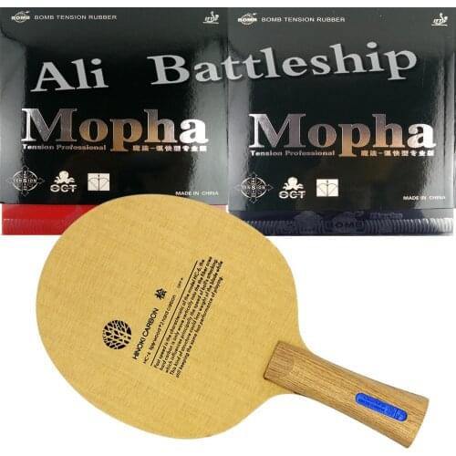 Pro Table Tennis Combo Racket SANWEI HC6S Hinoki Carbon Blade with 2Pieces Bomb Mopha Pro.Tension Professional pingpong rubber