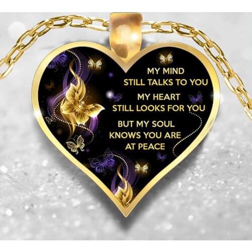 Romantic Love Heart Butterfly Necklace My Mind Still Talks To You Epoxy Pendant Necklaces Jewelry Accessories Gift
