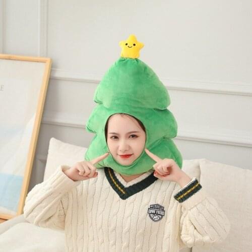 Christmas Tree Headgear Hat Plush Funny Toy Headgear Photo Props Cartoon Headgear Gift
