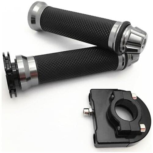 22mm 7/8'' CNC Hand Grips Throttle Twist Tube Lever Motorcycle Bike
