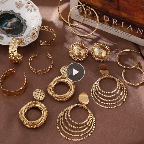 FNIO Fashion Statement Earrings 2020 Geometric Earrings For Women Hanging Dangle Earrings Drop Earing Modern Female Jewelry