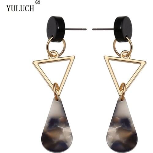 YULUCH New Design Acrylic Stud Earrings For Woman Girls Bohemia Simple Style Acrylic Stud Earrings For Fashion Trendy Jewelry