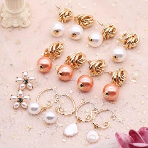 Pearls Earrings Knot Trend Drop-Pearl Elegant