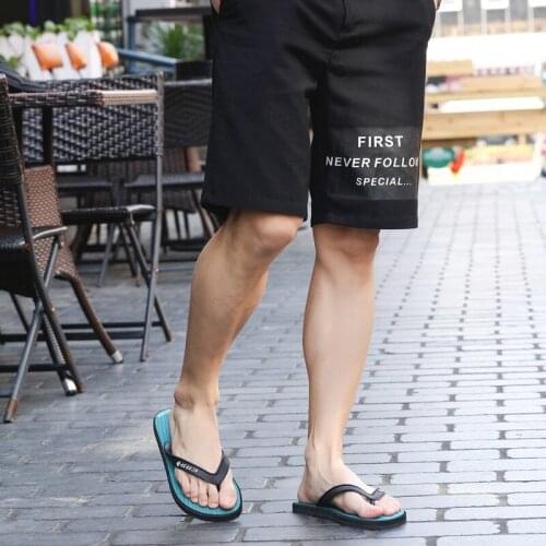 Summer Youth Fashion Lovers Flip Flops Rubber Sole Outdoor Leisure Beach Flat-Bottom Non-Slip Wear-Resistant Mens Slippers