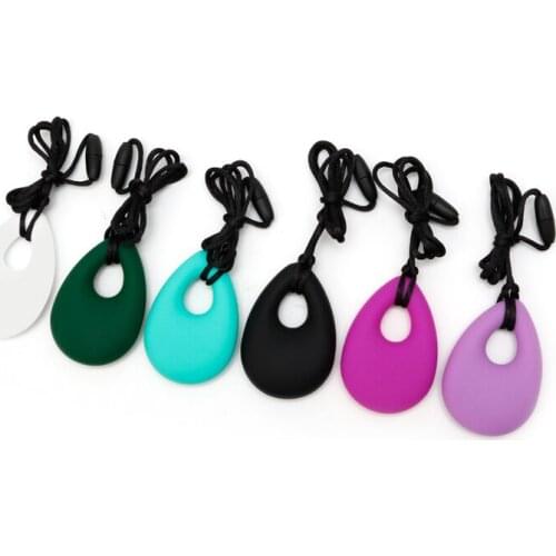 Silicone Teardrop Pendant Baby Teething Necklace Teether Autism Sensory Chewing