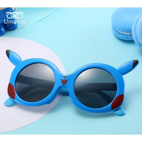2021 Umanco Lovely Polarized Kids Sunglasses Silicone Frame TAC Lens Pikachu Cartoon Children Boys Girls Sun Glasses Anti UV400