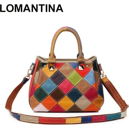 Super Deal!New 2020 Women Messenger Bags Real Leather Handbags Casual Tote Small Bag Plaid Bags