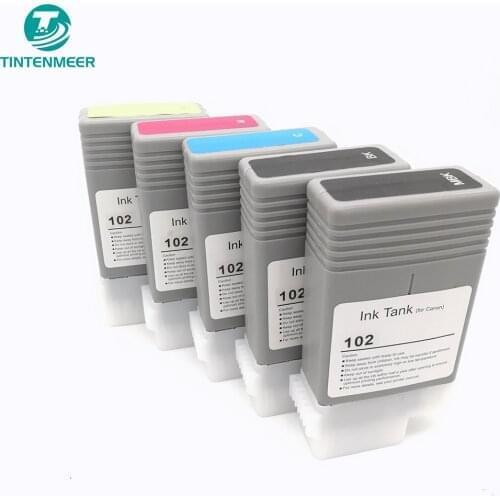TINTENMEER replacement ink cartridge PFI-102 pfi 102 full set compatible for canon iPF 500 510 600 605 610 700 710 720 printer