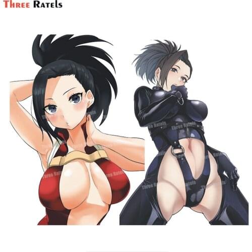 Three Ratels A29 Cute Yaoyorozu And Momo For Boku No Hero Academia Girls Room Wall Sticker Cartoon Car&Laptop Decor Decal