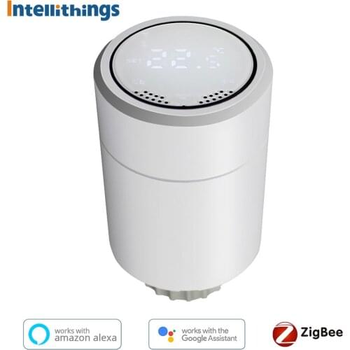 Intellithings Tuya ZigBee Smart Radiator Actuator TRV Radiator Thermostatic Floor Heating Temperature Valve Controller Alexa