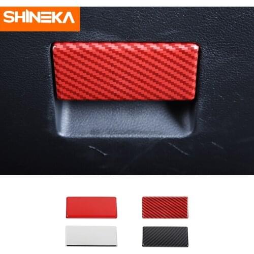 SHINEKA Interior Mouldings For Dodge RAM 1500 2010-2017 Car Co-pilot Storage Box Handle Decoration Cover Stickers Accessories