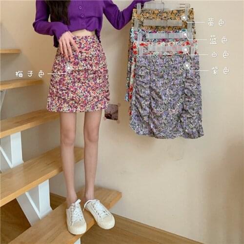 Floral Skirt Package Hip Skirt Summer Skirt 2021 Women Skirt High-Waisted Skirt Harajuku Kawaii Mini Skirts Flower Short Skirt