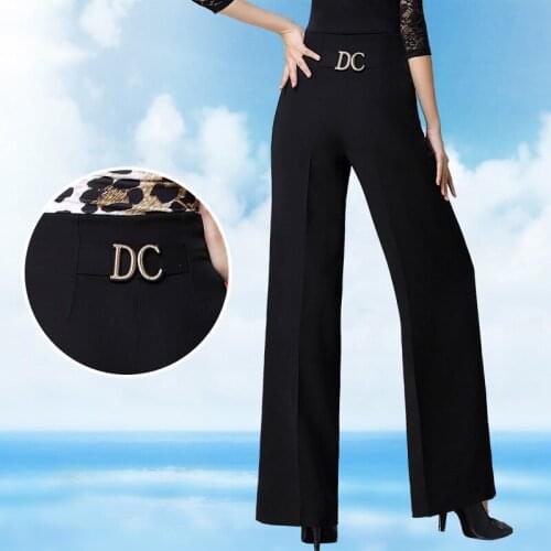 New National Standard Dance Pants Female Black Trousers WomenS Latin Dance Pants Ballroom Chacha Latin Practice Clothes DQS4657