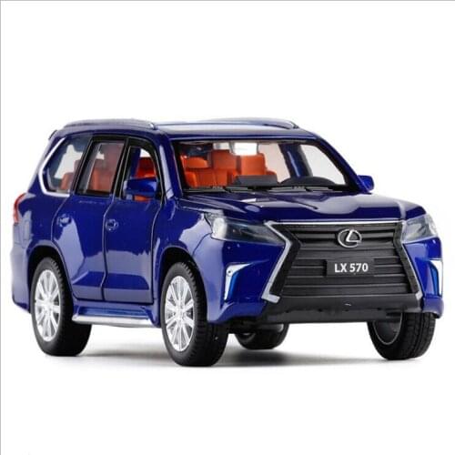 1: 32 Lexus LX570 Alloy Car Model Simulation SUV Model Boy Toy Childrens Birthday Christmas New Year Gift Blue Car