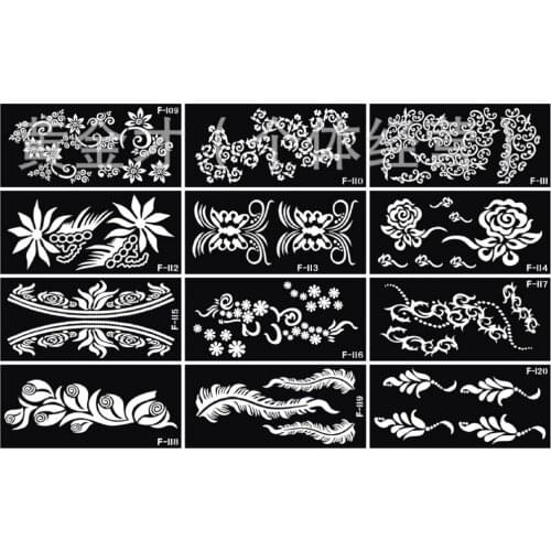 10pcs Tattoo Template Painting Stencil Big Size 18.5x9.5cm Multi Pattern 85-144