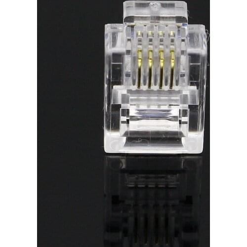100Pcs 4P4C 4 Pins 4 Contacts RJ10 Telephone Modular Plug Jack, RJ10 Handset Connector