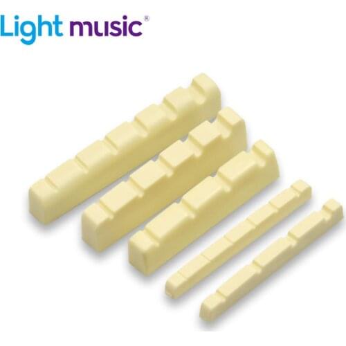 2 Pcs Ivory 4/5/6 String Electric Guitar Bass Nuts Plastic material Replacement Parts