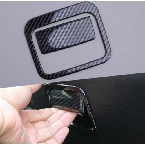 2Pcs Car Co-Pilot Glove Storage Box Handle Cover Trim Carbon Fiber Style Stainless Steel Fit For Toyota Corolla 2019 2020