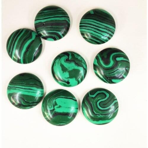 2020 Fashion Hot Selling Good Quality Malachite Stone Round Cabochon 20mm Stone Beads 20pcs/lot Wholesale Free Shipping