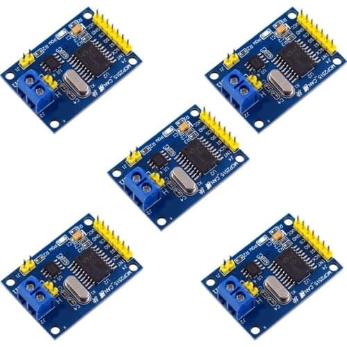 5PCS MINI MCP2515 CAN Bus Module TJA1050 Receiver SPI Module DC 5V Power Supply Converter