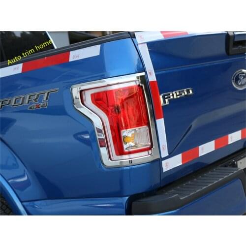 ABS Chrome Shiny Rear Tail Lights Trunk Lamps Molding Cover Trim 2 Pcs / Set Fit For Ford F150 2015 2016 2017 Auto Accessories