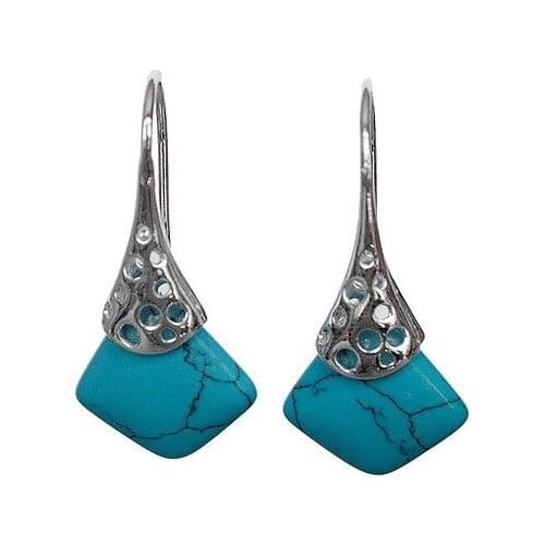 Free shipping Pretty Jewelry 925 Sterling Silver Blue fashion Earrings