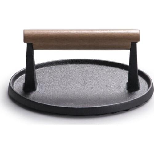 Cast Iron Steak Pressed Meat Plate Barbecue Tools Teppanyaki Iron Plate Squid Plate Barbecue Outdoor Picnic Accessories