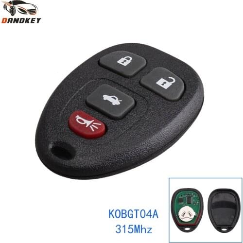 Dandkey 3+1 4 Buttons Smart Remote Car Key Fob For Chevrolet Cobalt Buick Malibu 2004-2012 KOBGT04A 315Mhz Keyless Entry