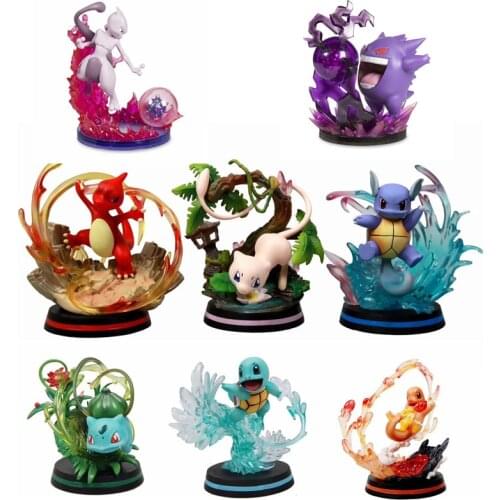 15cm Pokemon Pokeball Detective Pikachu GK Gengar Mewtwo Umbreon Espeon Greninja PVC Action Figure Toys Collection Model Gifts