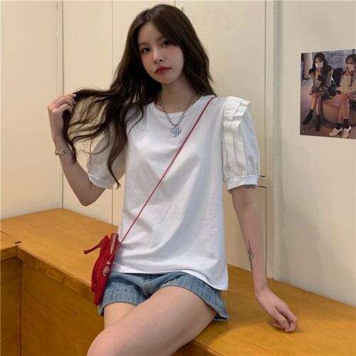 3 Sizes M-xl Causal 100% Cotton Basic Fashion Butterfly Sleeve Vintage Gothic Women Clothes Streetwear Korean Woman T Shirt