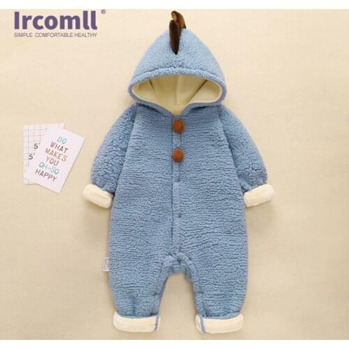 Ircomll 2020 Autumn Infant Baby Jumpsuit Newborn Baby Boy Girl Clothes Cartoon Dinosaur Teddy Fleece Kid Climb Clothes Outfits