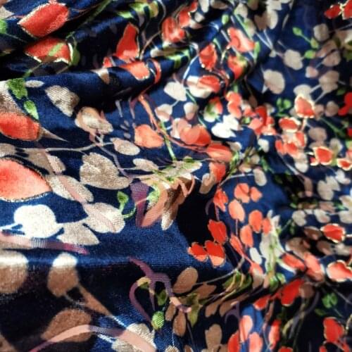 Qualified Velvet Glossy Flocked Fabric Soft Stretchy Bronzing Bling Fabric for Dress shirt Clothes Soft Velvet Garment Material
