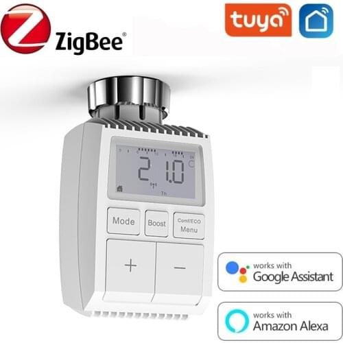 Tuya ZigBee 3.0 Smart Radiator Actuator Thermostat Radiator Valve Smart Life APP Voice Control Support Alexa Google Home