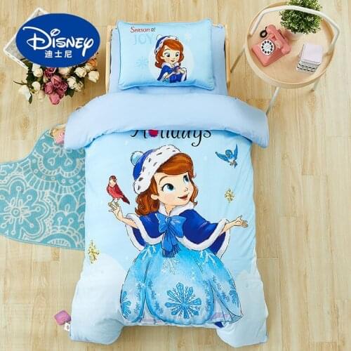 Disney Cartoon Mickey Sofia Bedding Set Series Crib Duvet Quilt Cover Pillowcase Bed Sheet Bedroom Decoration for Boys and Girls