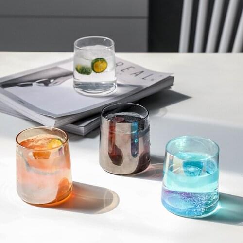 Creative multi-colored wine glass Whiskey Glasses Cocktail Brandy Glass milk juice transparent water cups tea cups mug 250 ml