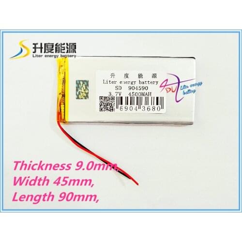 3.7V polymer lithium battery 904590 Tablet PC GPS Pocket PC high capacity 4500MAH The tablet battery lithium polymer battery