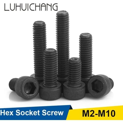 LUHUICHANG 5-50pcs Hexagon Hex Socket Cup Head Screw Bolts M2 M2.5 M3 M4 M5 M6 M8 M10 12.9 Grade Carbon Steel Allen Screw Din912