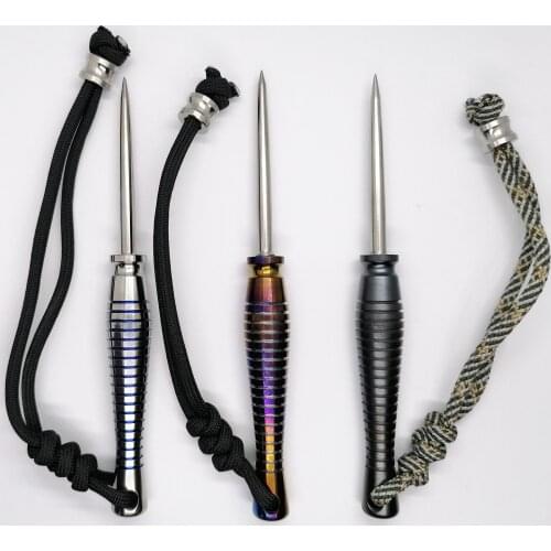 Mackwalker 1 Piece 2 in 1 Hand Made Titanium Tea Needle Tea Knife and Glass Breaker Outdoor EDC Hand Tool