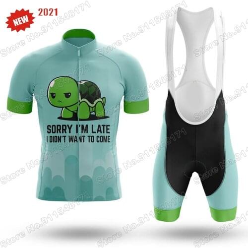 2021 Maillot Turtle Mens Cycling Jersey Set Summer Bicycle Clothing Road Bike Shirts Suit Bicycle Bib Shorts MTB Ropa
