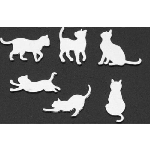 50Pcs Mixed Naughty Cat Frame UV Resin Charm Bezel Setting Filler Jewelry Making Findings Crafting Supplies Kit Casting