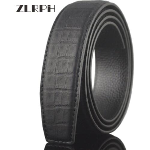 ZLRPH Crocodile belly pattern New man belt strap body buckle leather belt no buckle head GZYY-LY3207