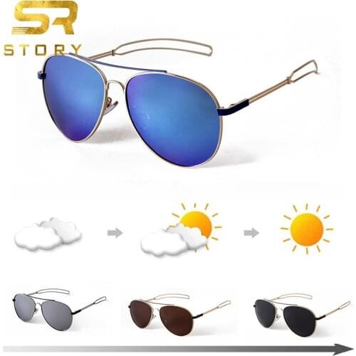 Classic STY18 Pilot Sunglasses For Women Men Metal Reflective Frog Mirror Full Color Film Double Nose Hollow Design Glasses
