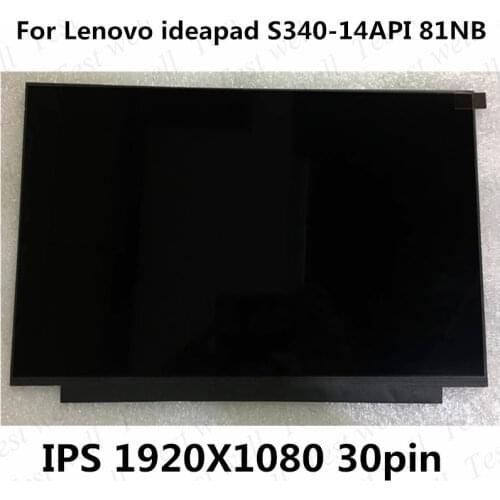 Original 14'' for lenovo ideapad S340-14API 81NB S340-14IIL 81WJ 81VV S340-14 LCD Monitor screen panel 1920*1080 FHD eDP 30pin